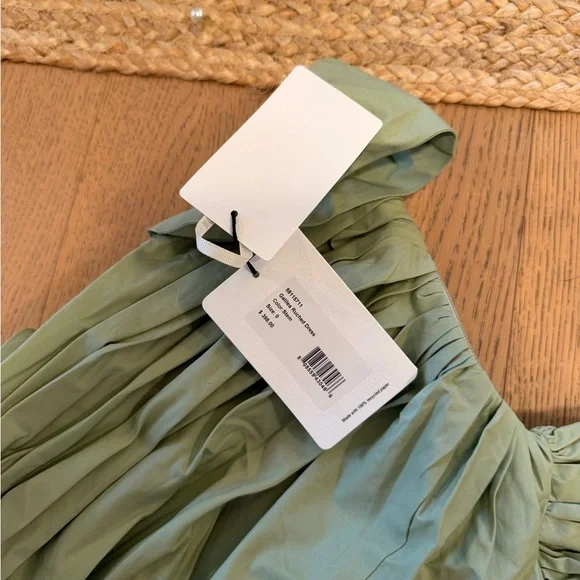 AMUR Sage Green Ruched Bodice Cap-Sleeve Maxi Dress - Picture 3 of 3